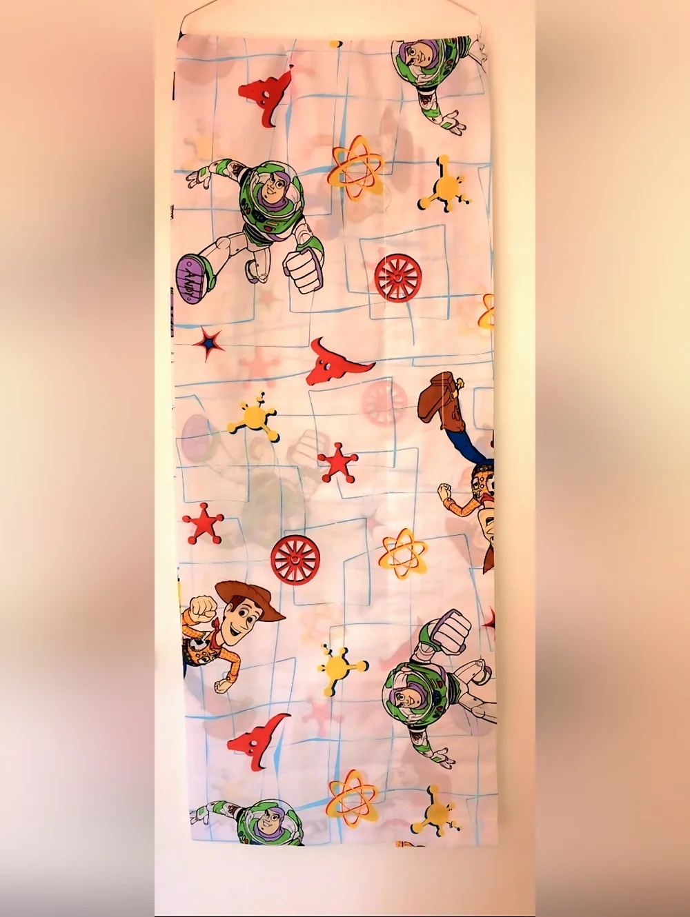 Vintage 1990s Disney Pixar Toy Story Window Valance - Retro Print - 84x15